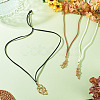 3Pcs Faux Suede Macrame Pouch  Pendant Necklaces NJEW-TAC0052-03-4