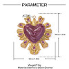 Valentine's Day 304 Stainless Steel Enamel Pendants STAS-OY016-61G-2