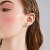 Enamel Striped Thick Hoop Earrings JE1110B-7