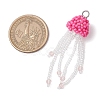Glass Seed Beaded Jellyfish Pendants PALLOY-MZ00660-05-2