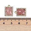 Natural Strawberry Quartz Faceted Rectangle Pendants G-I375-05G-06-3