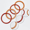 4Pcs 2 Style Round Ring Wood Bag Handles FIND-WR0008-06-3