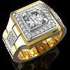 Square Alloy with Crystal Rhinestone Finger Rings FS-WG4A2D8-01-1