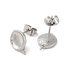Twist Flat Round Brass Stud Earring Findings KK-M270-35P-2