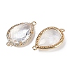 Natural Quartz Crystal Faceted Teardrop Links G-B126-03G-10-2