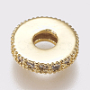 Brass Micro Pave Cubic Zirconia Bead Spacers ZIRC-K074-11B-01G-2