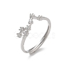 Constellations Rhodium Plated 925 Sterling Silver Micro Pave Clear Cubic Zirconia Adjustable Rings for Women RJEW-P130-01P-H-4