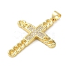 Brass Micro Pave Clear Cubic Zirconia Pendants KK-A212-06D-G-2