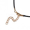 Waxed Cord Necklace Making with Iron Findings NJEW-R229-1.5mm-G-4