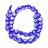 Handmade Evil Eye Lampwork Flat Round Bead Strands X-LAMP-L058-10mm-12-2