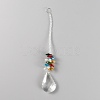 Chakra Theme Faceted Glass Big Pendant Decoration DIY-WH0325-71-1