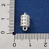 Brass Micro Pave Clear Cubic Zirconia Hollow Column Connector Charms KK-A230-05D-S-3