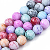 Opaque Baking Paint Crackle Glass Beads Strands EGLA-S174-33J-1