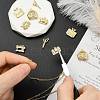 10Pcs 5 Styles Brass Micro Pave Clear Cubic Zirconia Pendants KK-CJ0004-26G-5