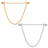 2Pcs 2 Colors Brass Tie Clip AJEW-CY0002-71-1
