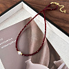 Faceted Glass & Imitaion Pearl Beaded Necklaces PZ5058-2-1