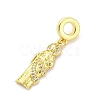 Brass Micro Pave Cubic Zirconia Saint European Dangle Charms KK-D325-27G-03-2