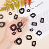 100Pcs 5 Styles Rubberized Style Acrylic Linking Rings OACR-PH0001-54-3
