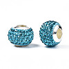 Handmade Polymer Clay Rhinestone European Beads RB-N053-001-06-3