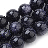Synthetic Blue Goldstone Beads Strands G-S259-41-6mm-1