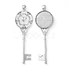 Tibetan Style Alloy Key Pendant Cabochon Bezel Settings X-PALLOY-J494-51AS-2