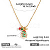 304 Stainless Steel Enamel & Rhinestone & Resin Christmas Pendant Necklaces for Women FS-WG85DFF-08-1