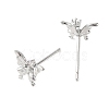 SHEGRACE Brass Micro Pave Clear Cubic Zirconia Stud Earrings XGRQ4N863-725P-2
