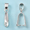 Silver Color Plated Brass Ice Pick Pinch Bails X-KK-K802-S-2