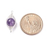 Natural Stone Copper Wire Wrapped Connector Charms PALLOY-JF01377-01-5