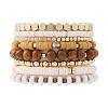 8Pcs Polymer Clay Heishi & CCB Plastic & Glass Beaded Stretch Bracelets Set For Women FS-WGAEA5C-06-1