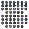 26Pcs 26 Styles Flat Round with Letter Wooden Cabochons WOOD-GA0001-28-1