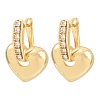 Brass Micro Pave Clear Cubic Zirconia Hoop Dangle Earrings EJEW-G471-30C-G-5