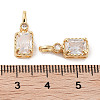 Brass Micro Pave Cubic Zirconia Pendants KK-C051-54G-02-3