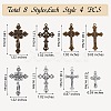 64Pcs 8 Style Tibetan Style Alloy Pendants FIND-SZ0002-81-7