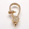 Brass Micro Pave Cubic Zirconia Lobster Claw Clasps ZIRC-G095-54G-2
