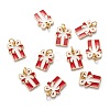 Real 18K Gold Plated Brass Enamel Pendants KK-A154-16G-1