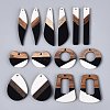 14Pcs 7 Styles Opaque Resin & Walnut Wood Pendants RESI-N053-19-1