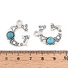 Synthetic Turquoise & Alloy Pendants PALLOY-H146-01AS-G-3