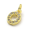 Letter Brass Micro Pave Clear Cubic Zirconia Pendants KK-K354-06G-O-2