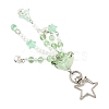 Flower Glass & Plastic Pearl & Alloy Pendant Decorations HJEW-JM03433-5