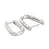 Textured Rectangle Brass Hoop Earrings EJEW-B007-02P-2