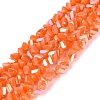 Electroplate Opaque Glass Beads Strands EGLA-Q139-01A-C08-1
