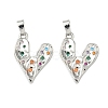 Brass Micro Pave Clear Cubic Zirconia Pendants KK-B139-03P-1