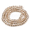 Electroplate Transparent Glass Beads Strands GLAA-C029-03A-08-2