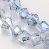 Electroplate Faceted Bicone Glass Beads Strands EGLA-P017-4mm-13-2