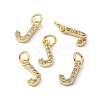 Real 18K Gold Plated Brass Micro Pave Clear Cubic Zirconia Charms KK-E068-VB452-J-4