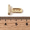 Brass Micro Pave Clear Cubic Zirconia Spacer Bars KK-Z149-02G-3