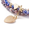 Round Glass Evil Eye Triple Layer Multi-strand Bracelet BJEW-JB08229-05-5