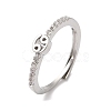 Rack Plating Brass Clear Cubic Zirconia Constellation Adjustable Rings for Women RJEW-S407-08P-11-1