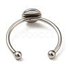 Tarnish Resistant 304 Stainless Steel Open Cuff Ring Findings STAS-H215-01D-P-2